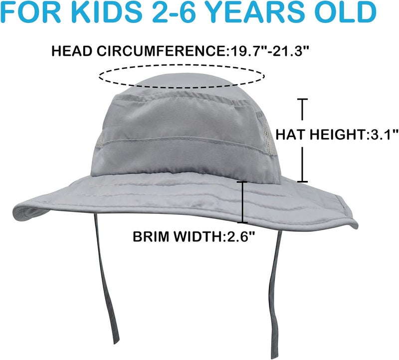 Connectyle Kids Sun Hat for Boys Girls Wide Brim Bucket Hat UPF 50+ Sun Protection Hat Breathable Summer Beach Hat - Image 2